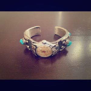 Sterling Silver Turquoise Cuff Watch